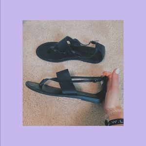 black sandals